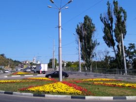 Цветник в районе железнодорожного моста (автовокзал)